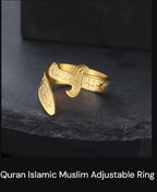 An adjustable brass ring on a plain background