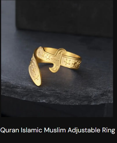 An adjustable brass ring on a plain background