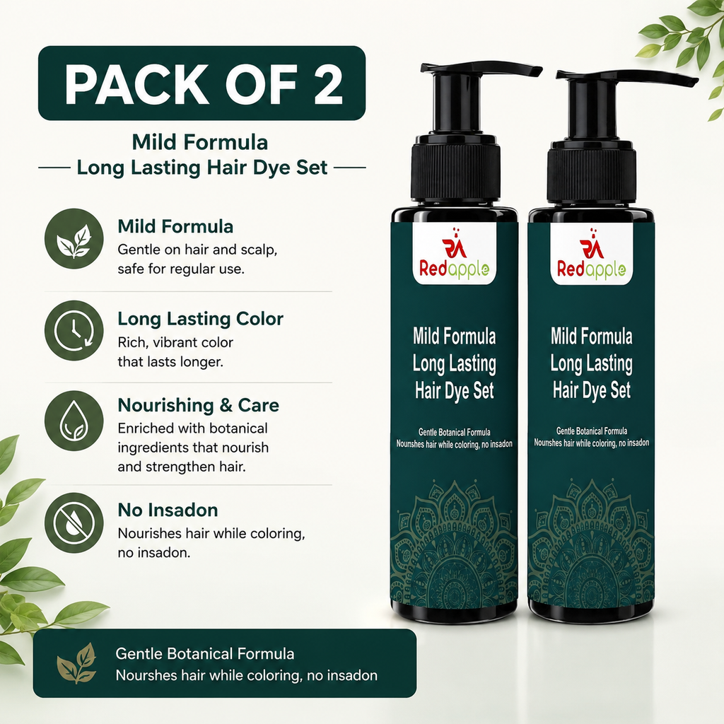 Two 100ml bottles of Red Apple Mild Formula Long Lasting Hair Dye Set