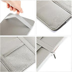 Car Visor Organizer with Zipper and Mesh Pockets in PU Leather
