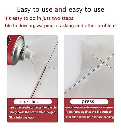 Tile Adhesive Glue, Tile Repair Sealant with Needle Tip Applicator - 500ml