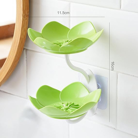 Drain Soap Tray Double Layer Wall Mounted Soap Box for, plastic