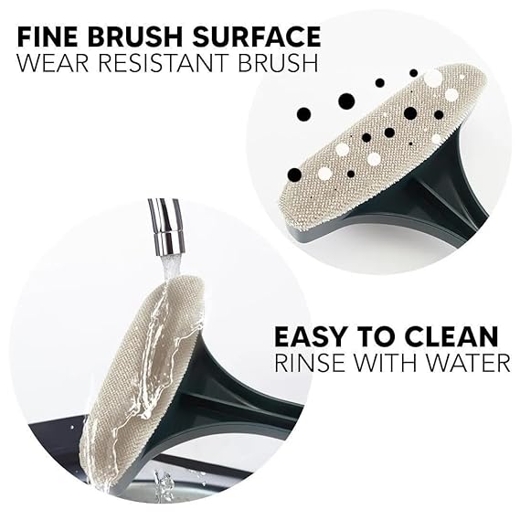 2-in-1 Mesh Cleaning Brush with Squeegee, rubber