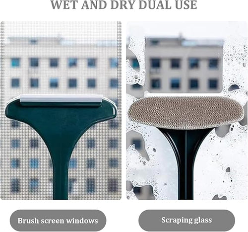 A 2-in-1 mesh cleaning brush with a rubber squeegee blade on the opposite side