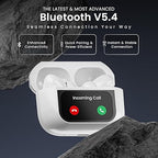 Smart TWS earbuds with a full-color touchscreen display on the charging case