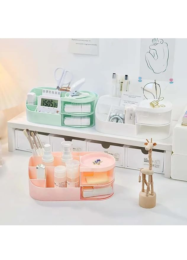 360-Degree Rotating Dressing Table Cosmetic Storage Organizer, plastic