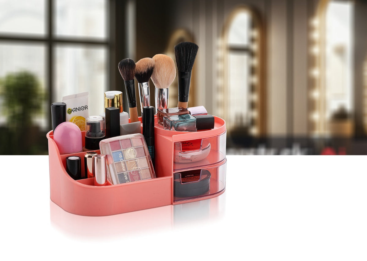 360-Degree Rotating Dressing Table Cosmetic Storage Organizer, plastic