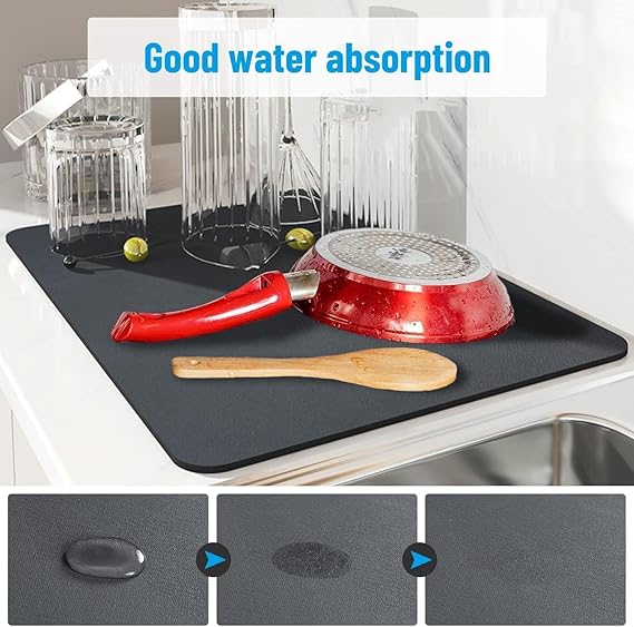 Absorbent Kitchen Drying Mat – Quick-Dry and Anti-Stain Mat PACK, pack of 2