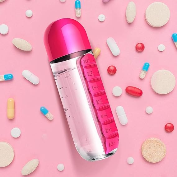 Pill Organizer Bottle with Built-in Daily Compartments