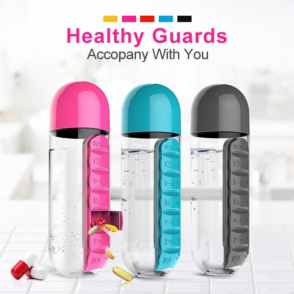 Pill Organizer Bottle with Built-in Daily Compartments