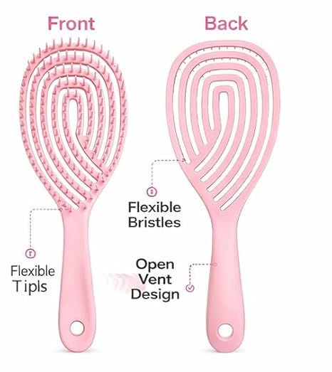 Hair Brush with 3D Hollow Design, Detangling for Wet or Dry Hair