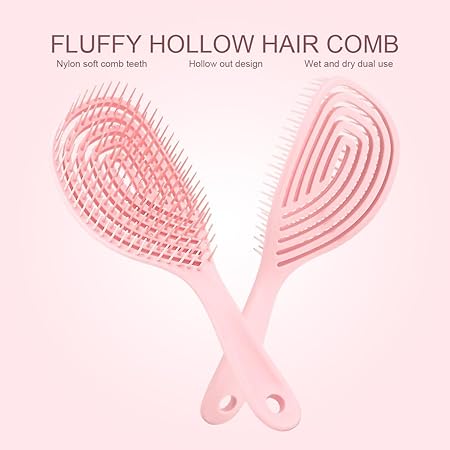 Hair Brush with 3D Hollow Design, Detangling for Wet or Dry Hair
