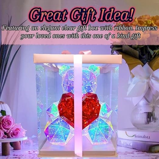 Glowing Teddy Bear LED Galaxy Heart Night Light