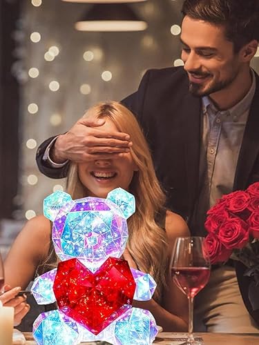 Glowing Teddy Bear LED Galaxy Heart Night Light