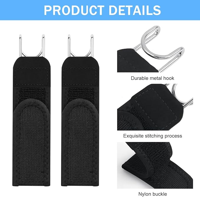 Buckleless Tactical Elastic Belt with Metal Hook Closure - Pack of 2
