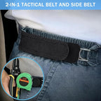 Buckleless Tactical Elastic Belt with Metal Hook Closure - Pack of 2