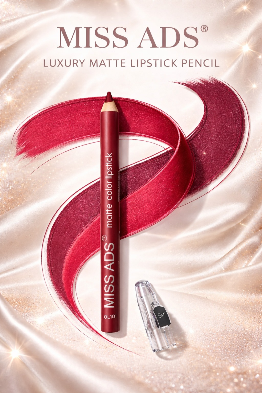 MISS ADS slim matte pencil lipstick with a velvet finish