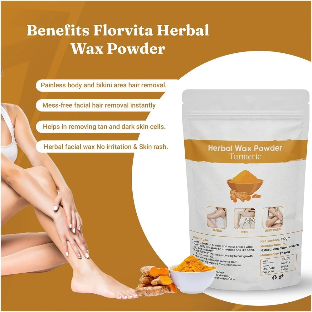 Two 100g containers of AI Turmeric Wax Powder for at-home grooming