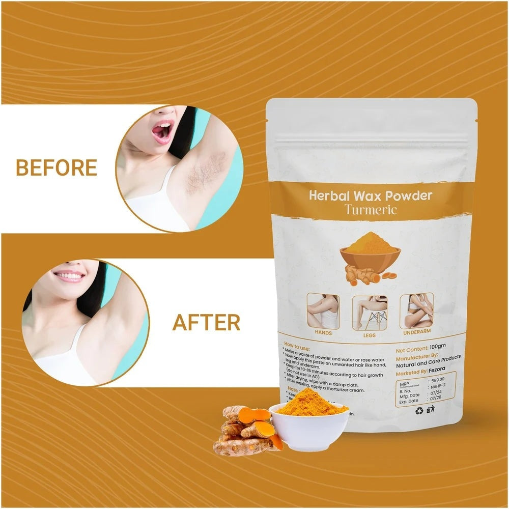 Turmeric Wax Powder for Hair Removal - 100g (Pack of 2)