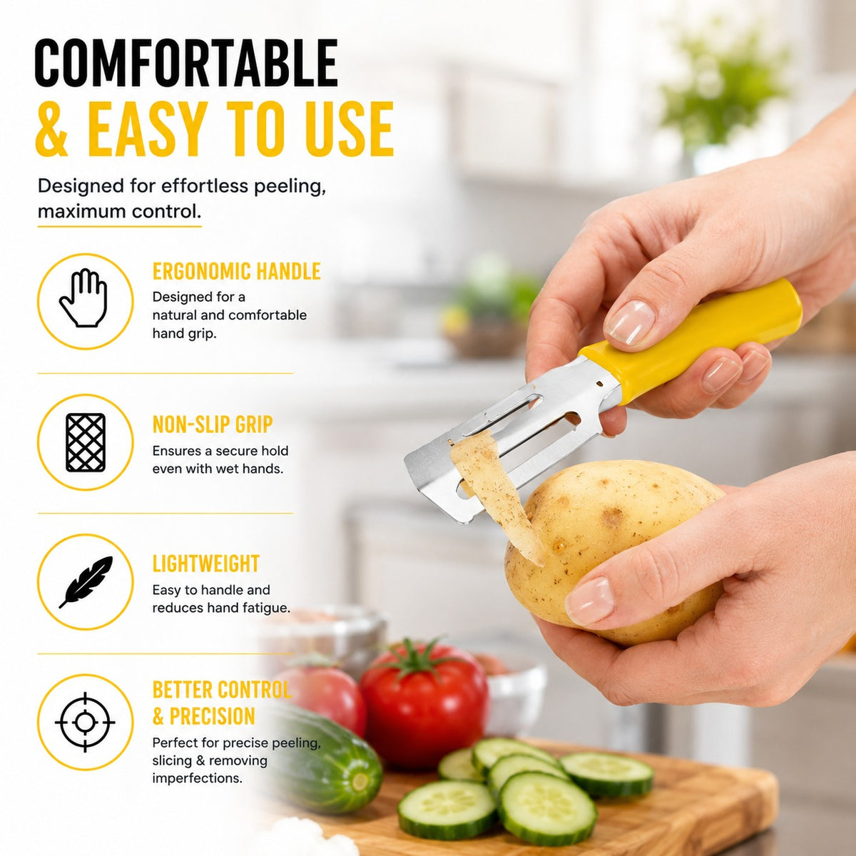 Multifunctional Peeling Knife with Integrated Potato Eye Remover