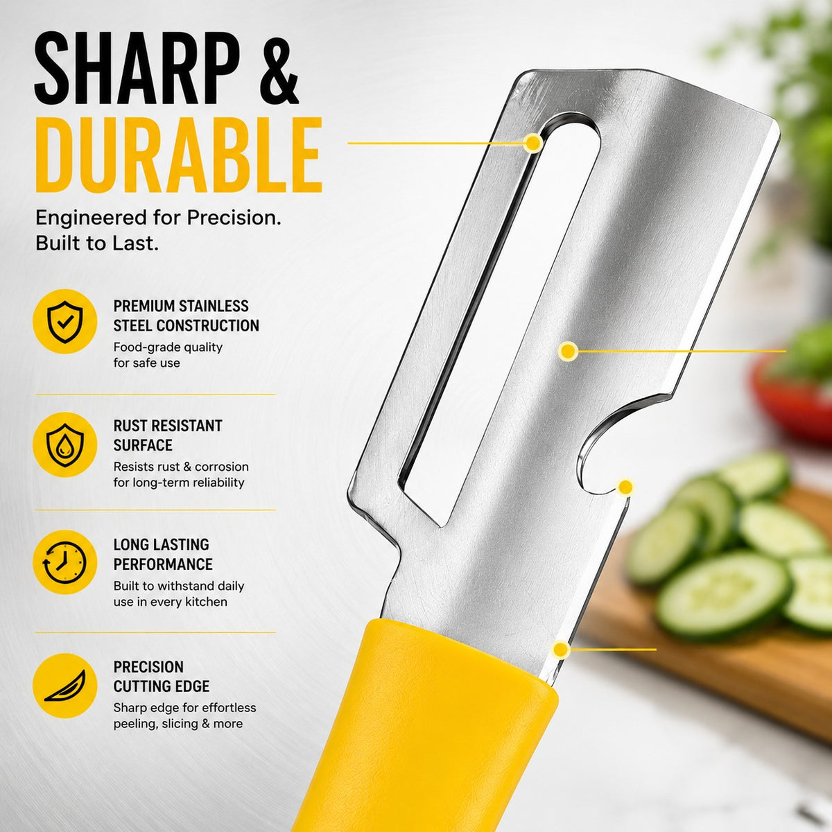 Multifunctional Peeling Knife with Integrated Potato Eye Remover