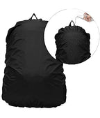 Trekking Bag Cover Waterproof - Adjustable with Pouch (Black)