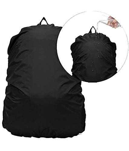 Trekking Bag Cover Waterproof - Adjustable with Pouch (Black)