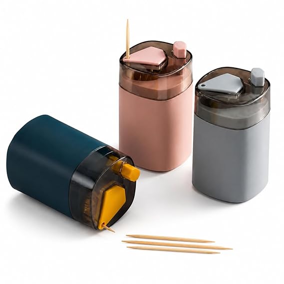 Premium Automatic Toothpick Dispenser, Push-On Square