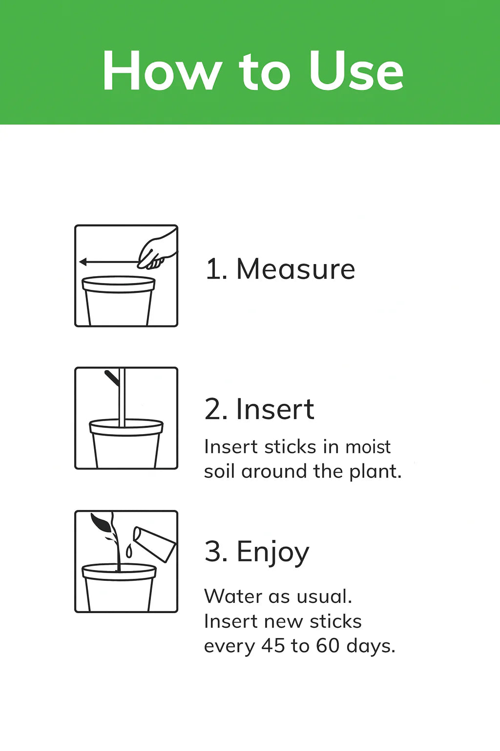 Plant Grow Fertilizer Sticks for Potted Plants, 60-Day Nutrient Release