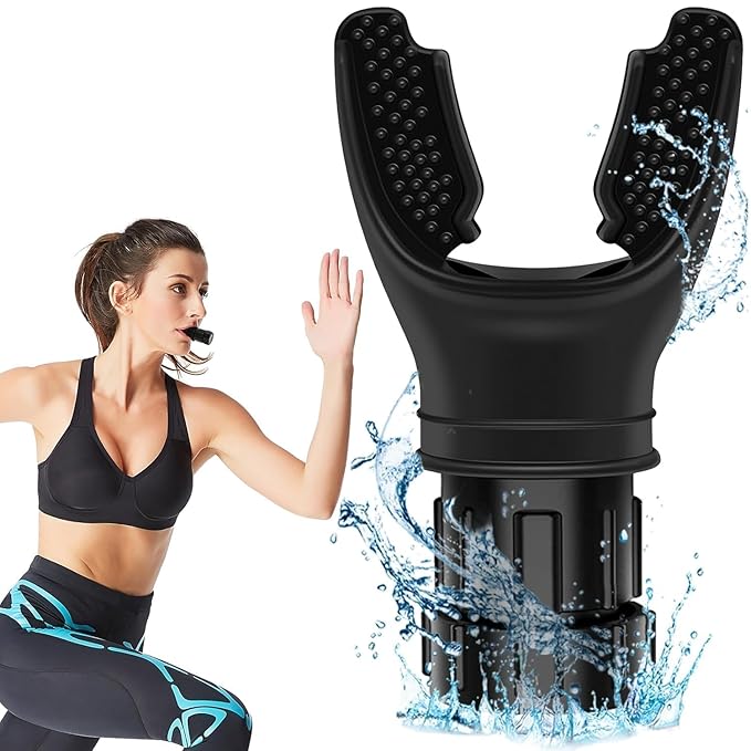 Ergonomic silicone mouth bite device for adult fitness and exercise
