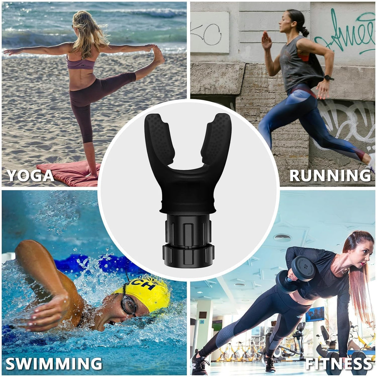Ergonomic Mouth Bite Device with Adjustable Resistance for Yoga and Exercise