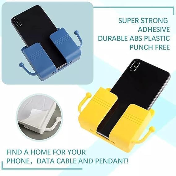Pack of 2 Wall Mount Self-Adhesive Mobile and Remote Control Holder
