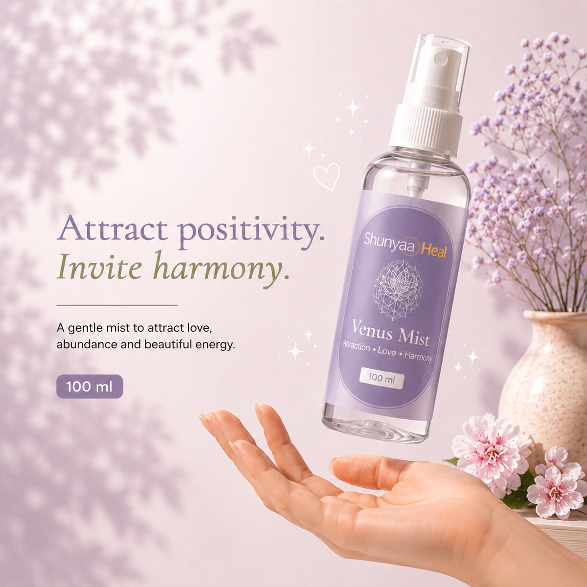 A 100ml bottle of Shunyaa Heal Venus Mist body fragrance