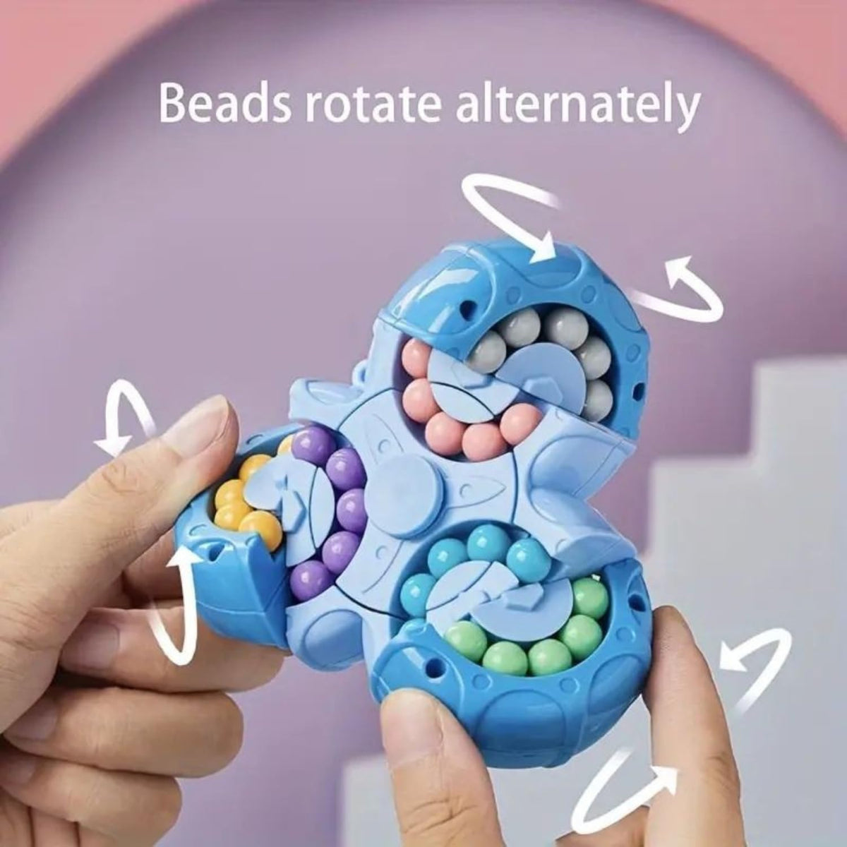 Magic Bean Rotating Cube Toy – 2-in-1 Spinner & Bead Puzzle Fidget Toy for Kids & Adults