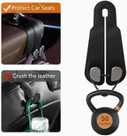 2 Pcs Leather Car Seat Headrest Hooks - Universal Backseat Organizer for Bags & Phones