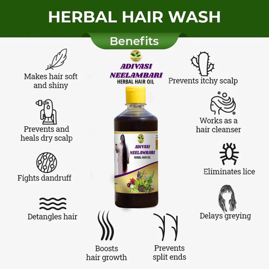 Adivasi Neelambari Herbal Hair Oil, forest-sourced herbal blend, 100ml