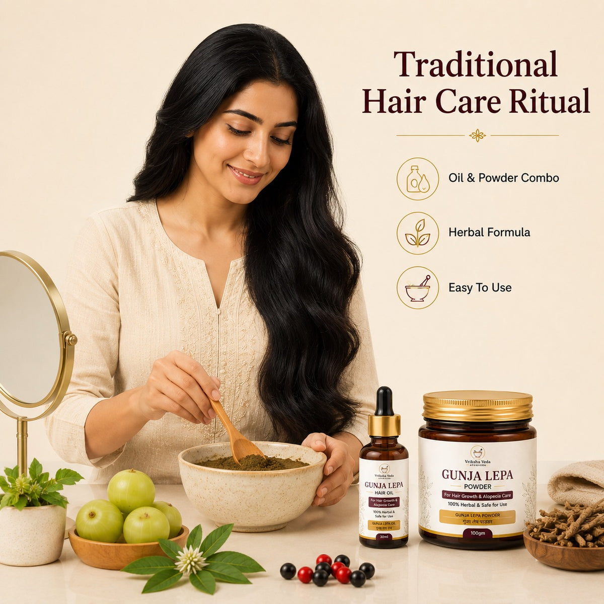 Combo Pack Of Ayurvedic Gunjal Herbal Oil And Lep Paste For Joint And Muscle Relief