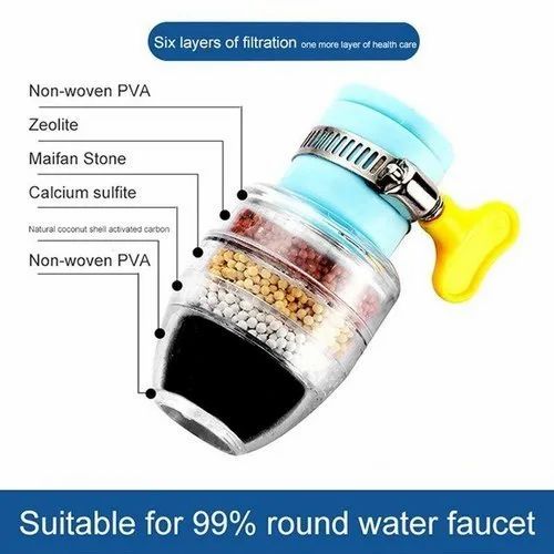3 Layer Water Filter Faucet Tap And Purifier Splash Proof Pack Of 2, pack of 2