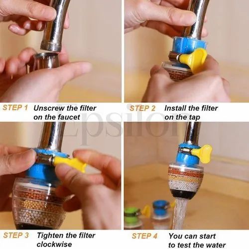 3 Layer Water Filter Faucet Tap And Purifier Splash Proof Pack Of 2, pack of 2