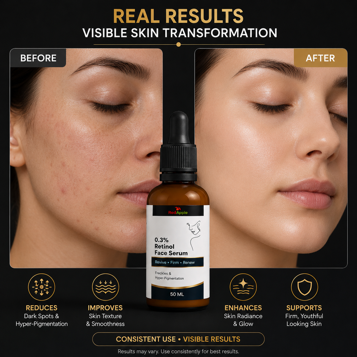 Retinol Face Serum, retinol & green apple extract