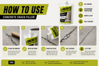 Concrete Crack Filler for Masonry Repairs, Pack of 1
