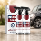 Two bottles of machine cleaning spray for washing machines