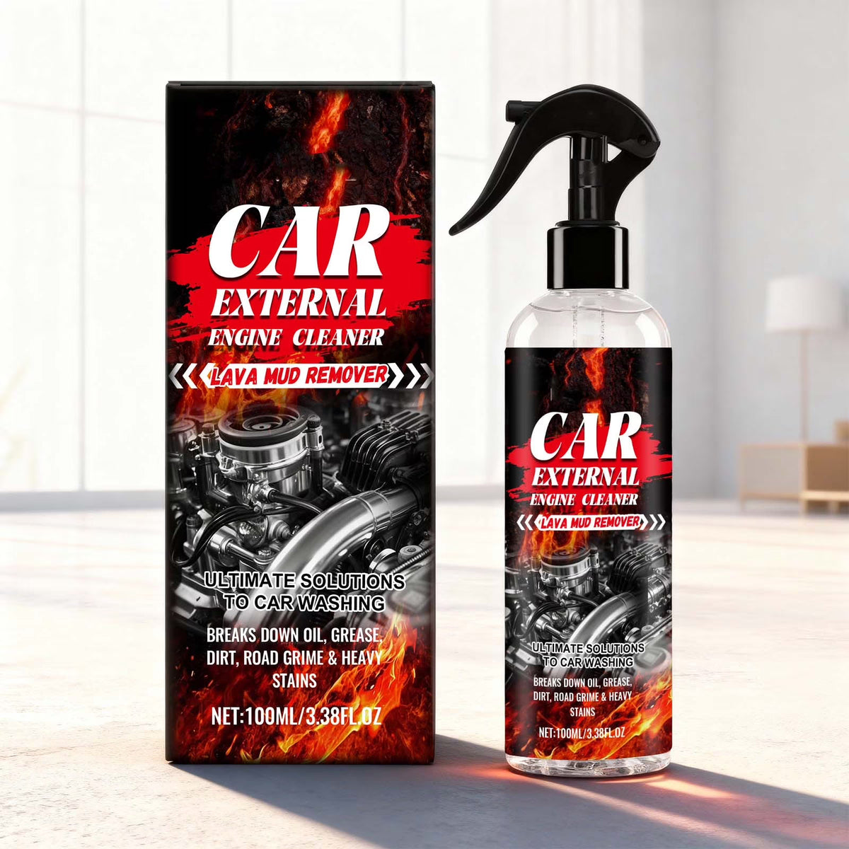 Bottle of PCK02 car engine cleaner liquid degreaser for automotive motor bay maintenance