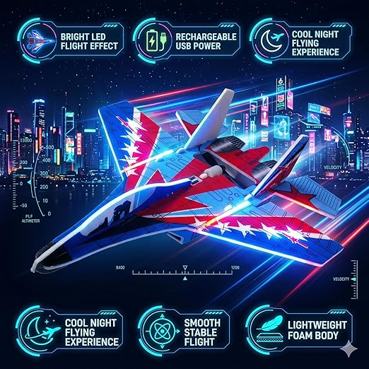 Electric glider fighter aircraft in foam material with remote controller