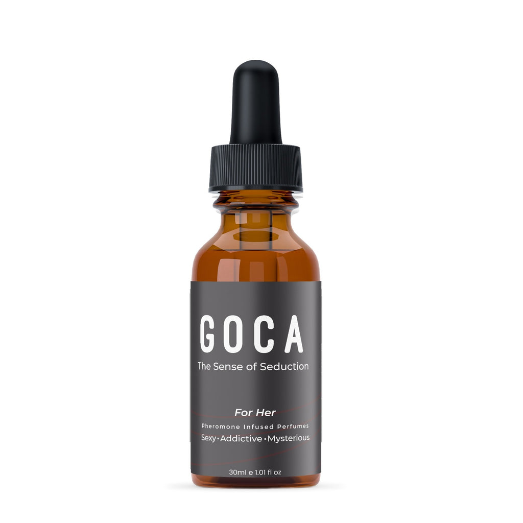 A 30ml bottle of Goca Pheromone Seduction Perfume for Her against a neutral background