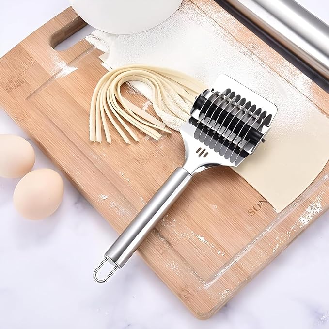 Stainless steel multi-wheel pasta and noodle cutter tool