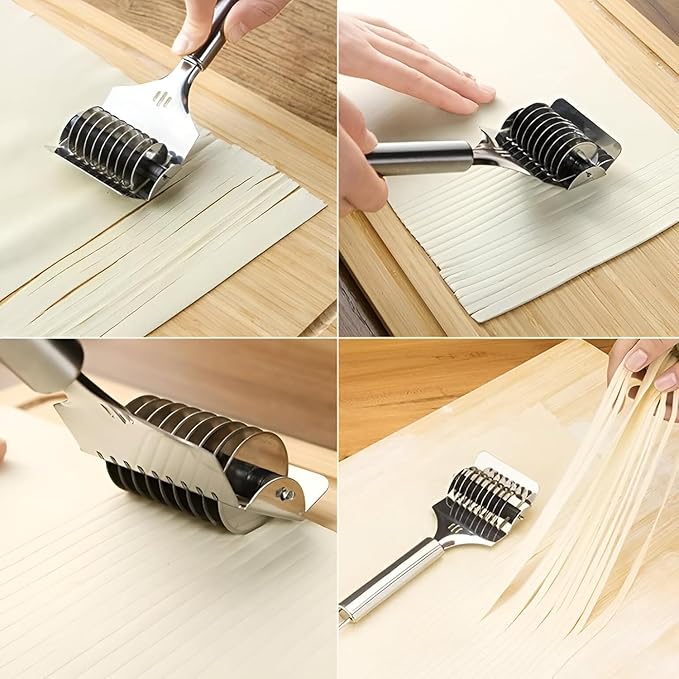 Stainless Steel Multi-Wheel Pasta and Noodle Dough Cutter