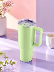 Large 1200ml insulated plastic tumbler with a sturdy handle and spill-resistant lid