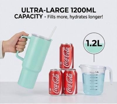 1200ML Insulated Plastic Tumbler with Handle - Assorted Colors