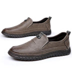 Polished Slip-On Walkers with Cushioned Insole and Synthetic Leather Finish